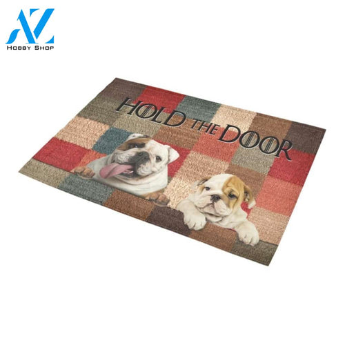 Bulldog Hold The Door Doormat Indoor And Outdoor Mat Entrance Rug Sweet Home Decor Housewarming Gift Gift For Friend Family Stem Feminist