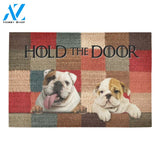 Bulldog Hold The Door Doormat Indoor And Outdoor Mat Entrance Rug Sweet Home Decor Housewarming Gift Gift For Friend Family Stem Feminist