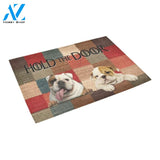 Bulldog Hold The Door Doormat Indoor And Outdoor Mat Entrance Rug Sweet Home Decor Housewarming Gift Gift For Friend Family Stem Feminist