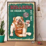 Bulldog Ice Cream Co Premium Quality Paper Poster No Frame Matte Canvas Wall Decor