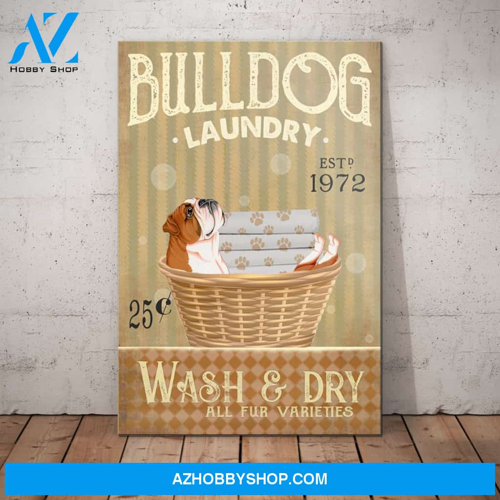 Bulldog Laundry Company Canvas Wall Art, Wall Decor Visual Art