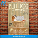 Bulldog Laundry Company Canvas Wall Art, Wall Decor Visual Art