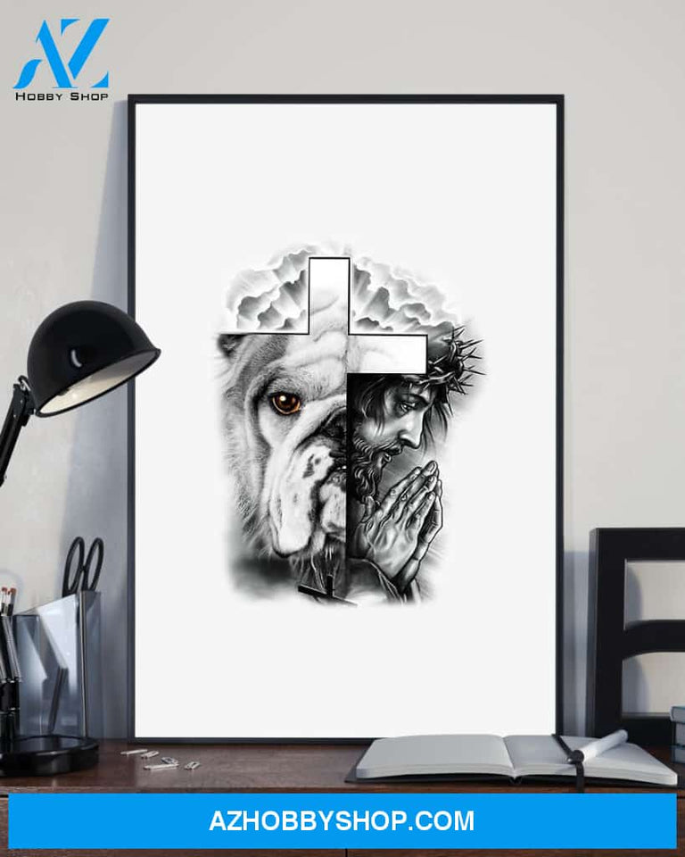 Bulldog Love And Faith Dog Mom Canvas And Poster Wall Decor Visual Art