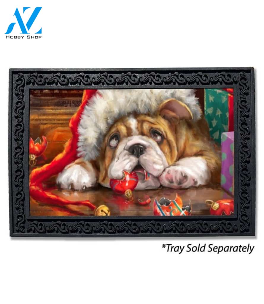 Bulldog Naughty List Doormat - 18" x 30"