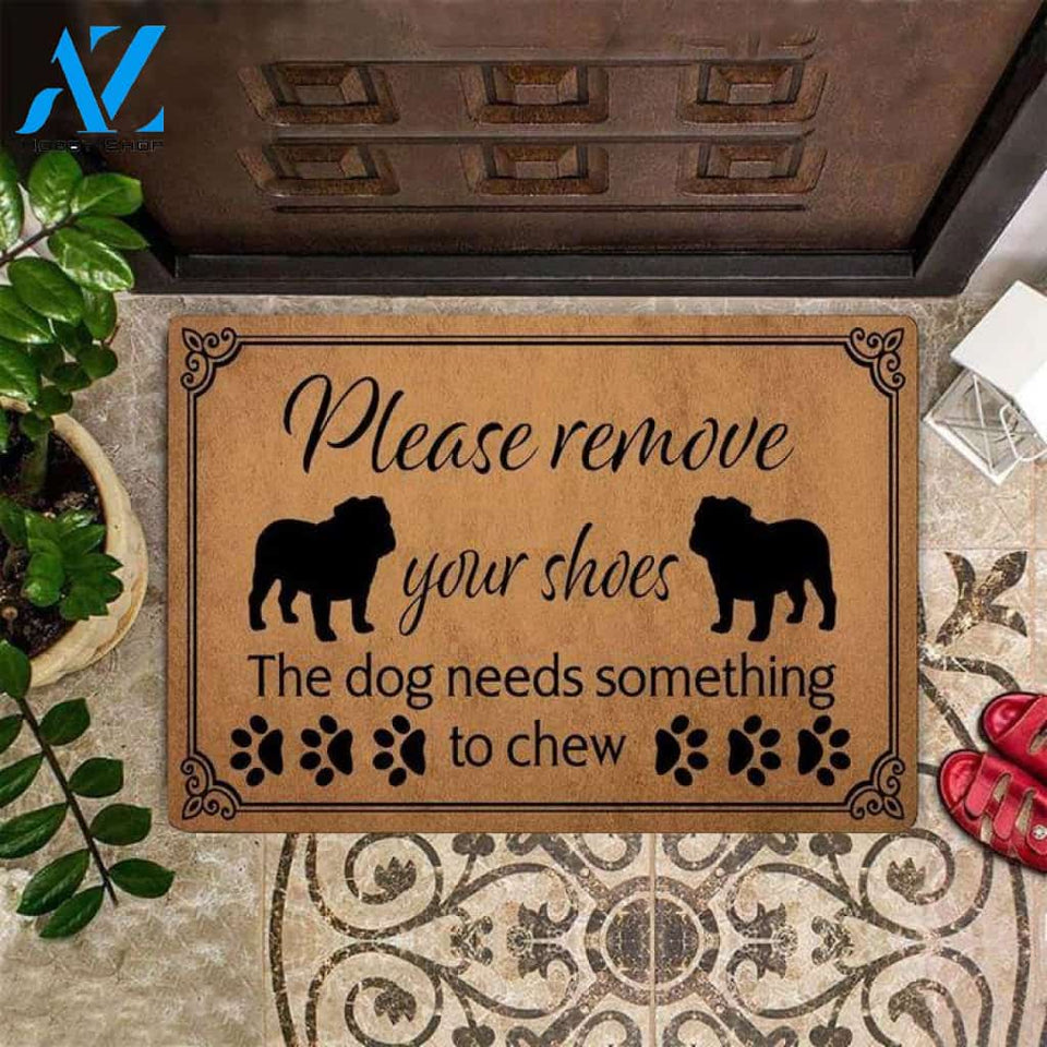 Bulldog Please Remove Your Shoes Funny Indoor And Outdoor Doormat Warm House Gift Welcome Mat Birthday Gift For Dog Lovers