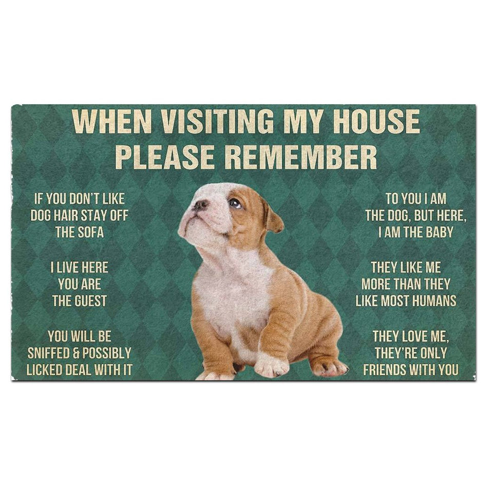 Bulldog Puppy's Rules Doormat