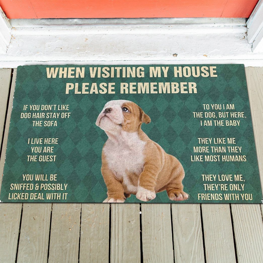 Bulldog Puppy's Rules Doormat