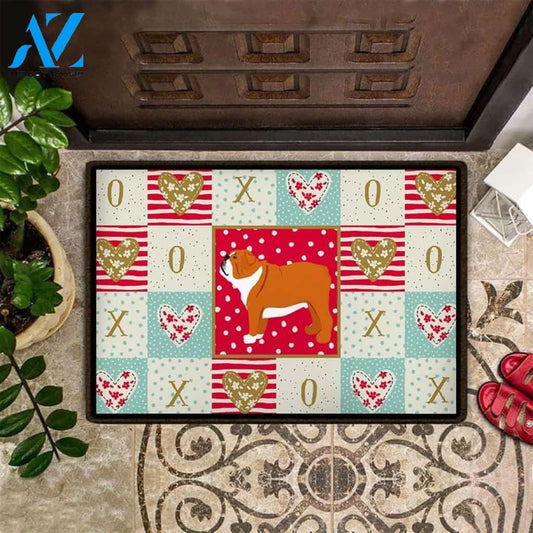 Bulldog Valentine Doormat Indoor Outdoor Rug For Front Door Inside Gift For Him Boyfriend Gift Home Decor Warm House Gift Welcome Mat Decor