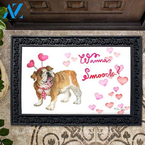 Bulldog Wanna Smooch Doormat - 18" x 30"