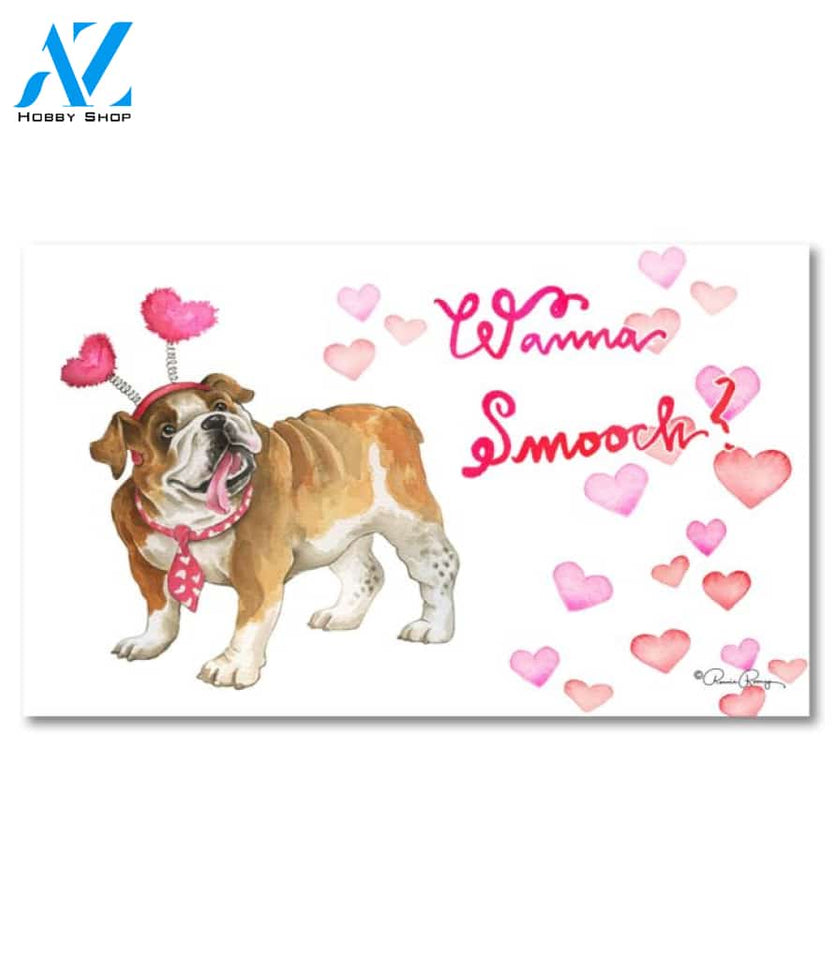 Bulldog Wanna Smooch Doormat - 18" x 30"