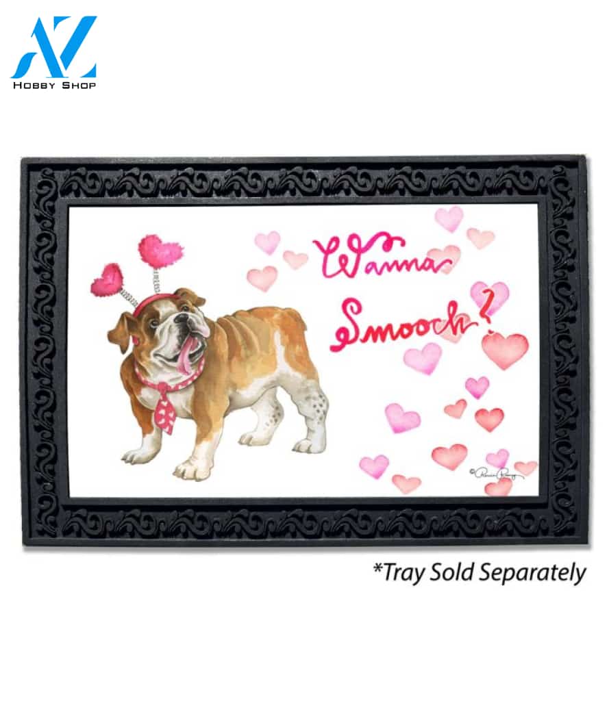 Bulldog Wanna Smooch Doormat - 18" x 30"