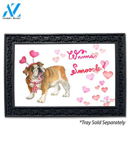 Bulldog Wanna Smooch Doormat - 18" x 30"