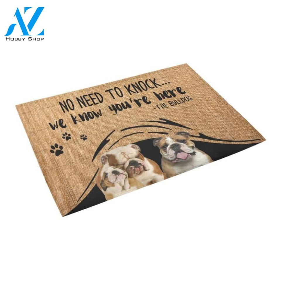 bulldog we know Doormat - Welcome Mat - Home Decor