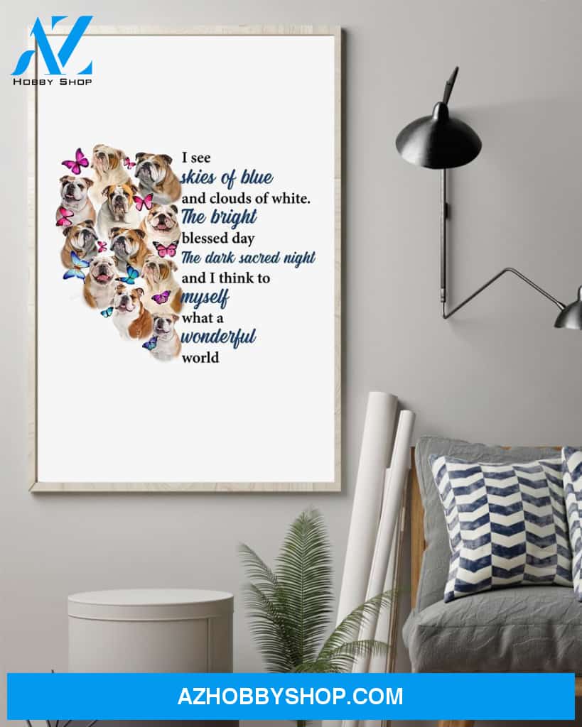 Bulldog What A Wonderful World Dog Mom Canvas And Poster Wall Decor Visual Art