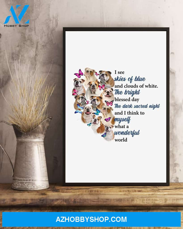 Bulldog What A Wonderful World Dog Mom Canvas And Poster Wall Decor Visual Art