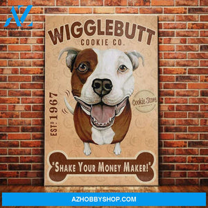 Bulldog Wigglebutt Cookie Co - Matte Canvas, Gift for you, gift for him, gift for her, gift for bulldog lover