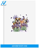 Bulldog with lavender flower poster