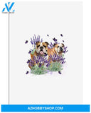 Bulldog with lavender flower poster
