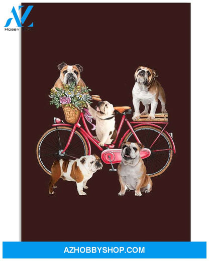 Bulldogs and bike art poster