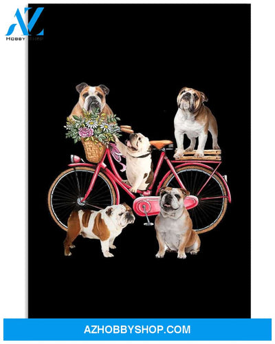 Bulldogs and bike art poster