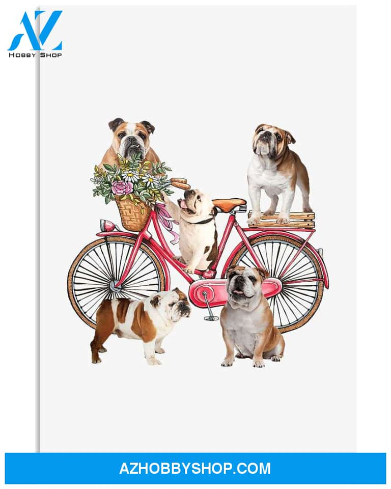 Bulldogs and bike art poster