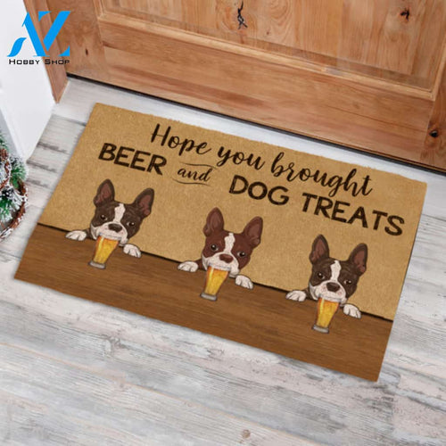 Bulldogs Hope You Brought Beer And Dog Treats Doormat