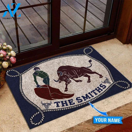 Bullfighting Unique Blue Custom Doormat | Welcome Mat | House Warming Gift