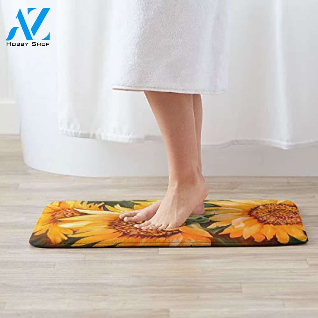 Bumeryer Custom Sunset Sunflower Non-Slip Doormat, 23.6″(L) x 15.7″(W)