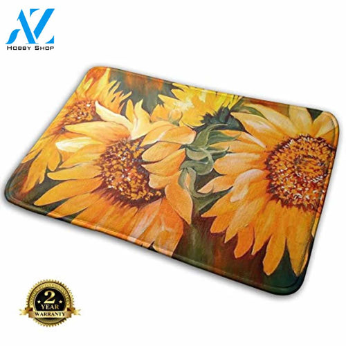 Bumeryer Custom Sunset Sunflower Non-Slip Doormat, 23.6″(L) x 15.7″(W)