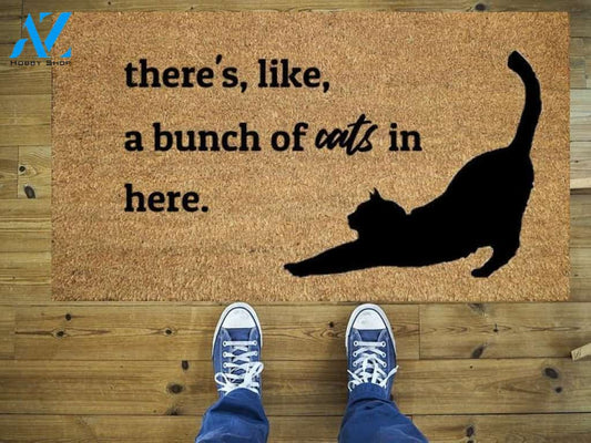 Bunch of cats doormat, Funny doormat, Coco doormat, Coir doormat, Hand painted doormat, Bunch of cats funny doormat, Door mat, Cats, Cat