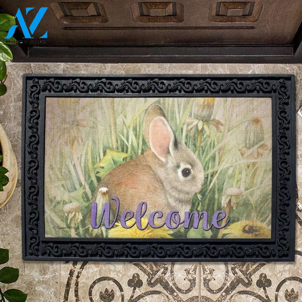 Bunny in Flowers Doormat - 18