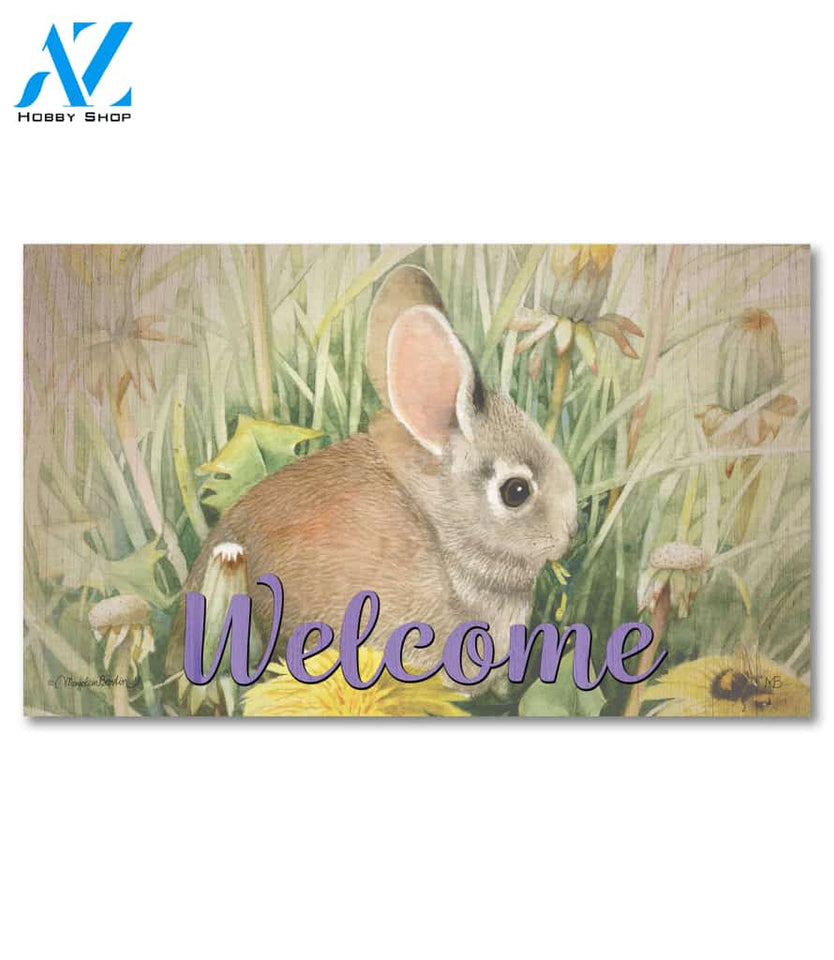 Bunny in Flowers Doormat - 18" x 30"