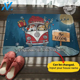 Bus Christmas Personalized Doormat
