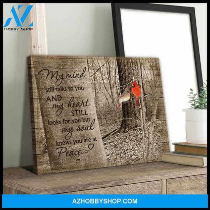 But My Heart Knows You Are At Peace Cardinal Canvas Wall Art Decor