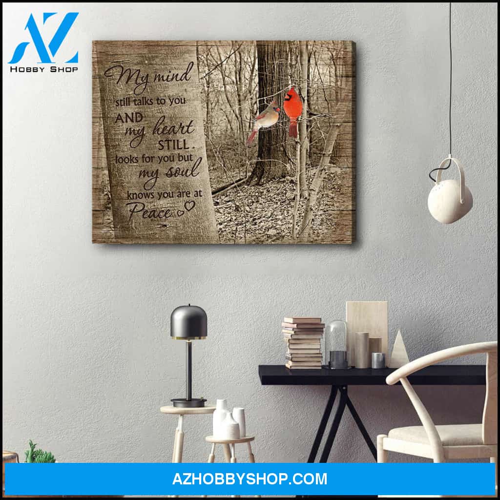 But My Heart Knows You Are At Peace Cardinal Canvas Wall Art Decor