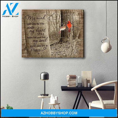 But My Heart Knows You Are At Peace Cardinal Canvas Wall Art Decor
