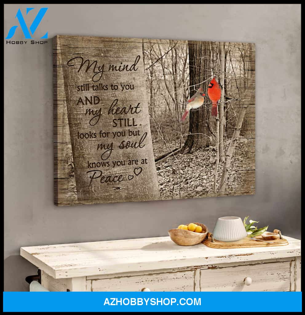 But My Heart Knows You Are At Peace Cardinal Canvas Wall Art Decor