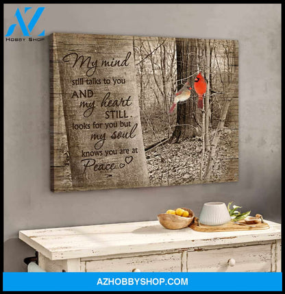 But My Heart Knows You Are At Peace Cardinal Canvas Wall Art Decor