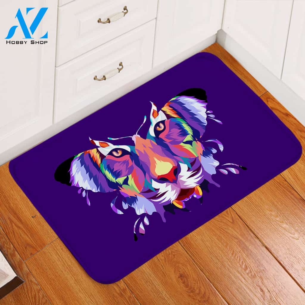 Butterflied Tiger Door Mat
