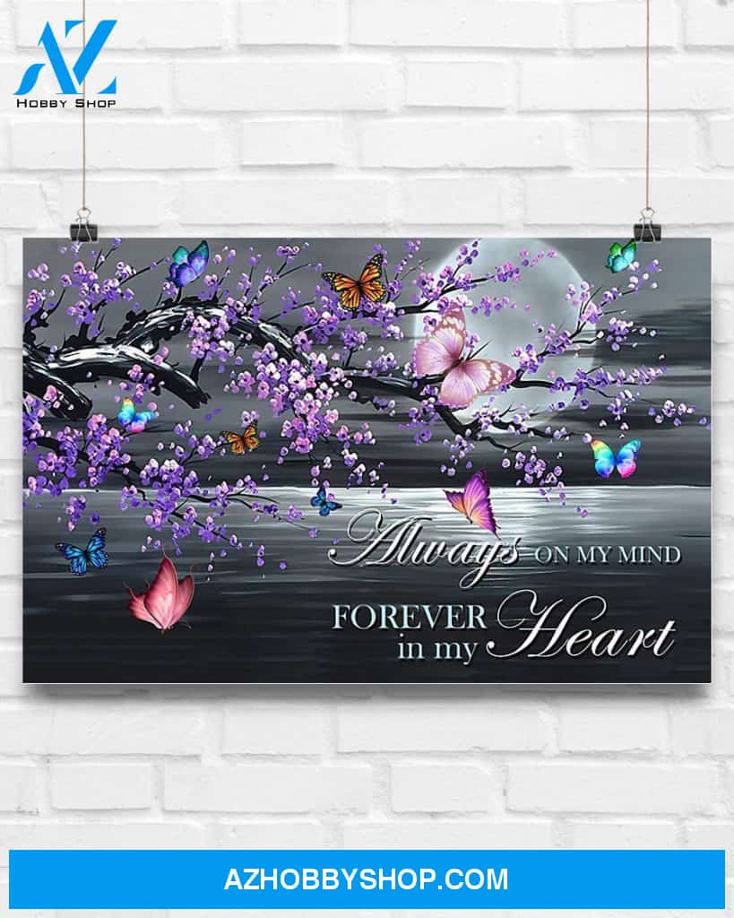 Butterflies Always On My Mind Canvas Wall Art, Wall Decor Visual Art