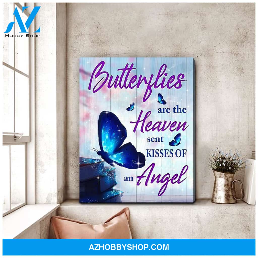 Butterflies Are The Heaven Butterfly Wall Art Canvas, Wall Decor Visual Art