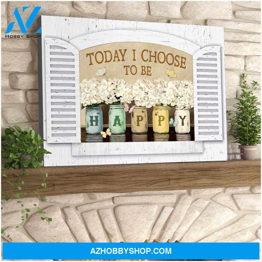Butterflies Canvas Today I choose to be happy Wall Art Decor