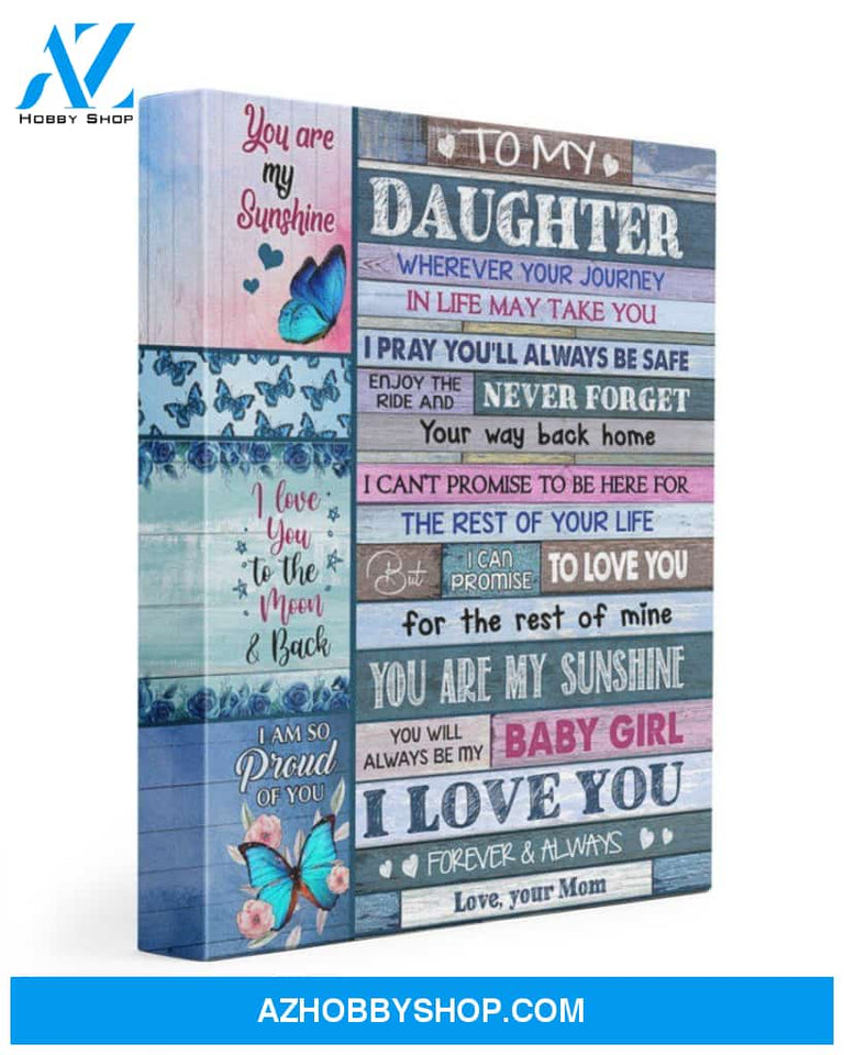 Butterflies Love You To The Moon And Back Daughter'S Gift Matte Canvas Matte Canvas