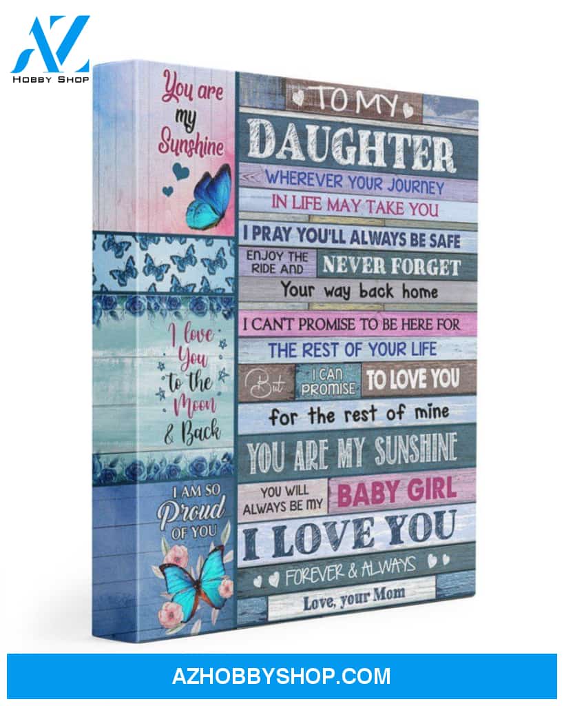 Butterflies Love You To The Moon And Back Daughter'S Gift Matte Canvas Matte Canvas