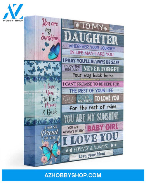 Butterflies Love You To The Moon And Back Daughter'S Gift Matte Canvas Matte Canvas