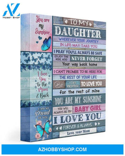 Butterflies Love You To The Moon And Back Daughter'S Gift Matte Canvas Matte Canvas