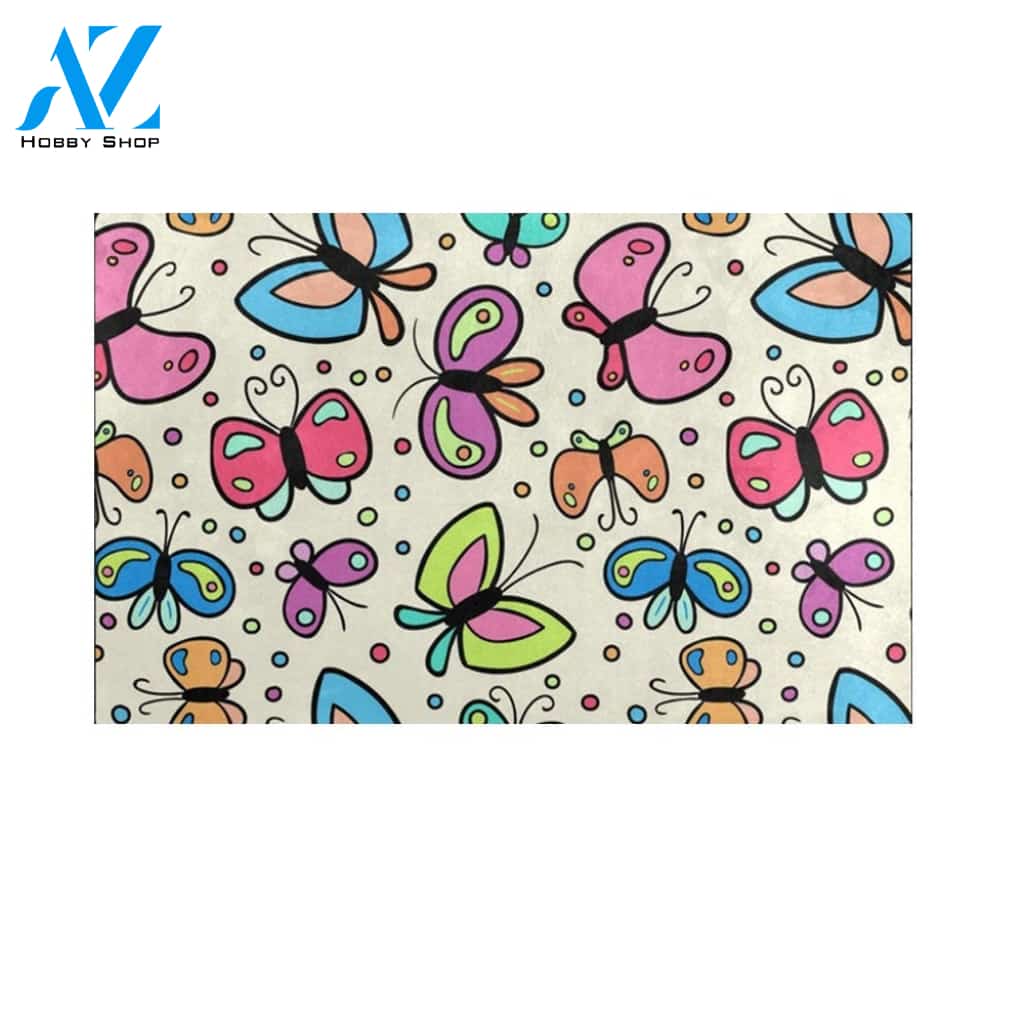 Butterflies Pattern Indoor and Outdoor Doormat Gift for Butterfly Lovers Birthday Gift Decor Warm House Gift Welcome Mat