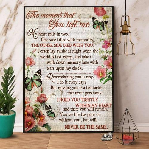 Butterflies The Moment That You Left Me Paper Poster No Frame Matte Canvas Wall Decor