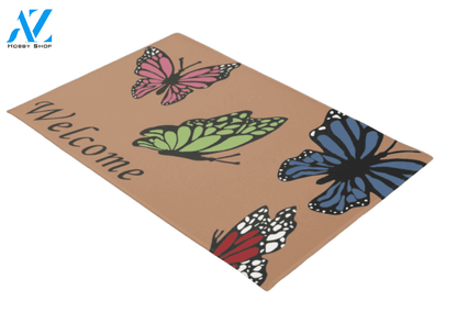 Butterflies Welcome Insect Doormat Indoor and Outdoor Doormat Entrance Rug Sweet Home Decor Housewarming Gift Gift for Butterfly Lovers Insect Lovers Gift Idea