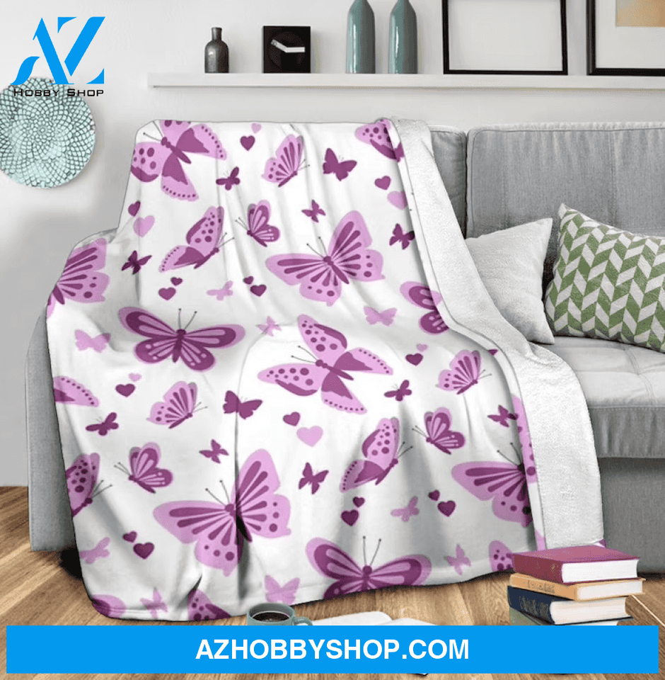 Butterfly 2 Fleece Blanket Home Decor Bedding Couch Sofa Soft And Comfy Cozy Gift For Butterfly Lover, Gift For Friend Family